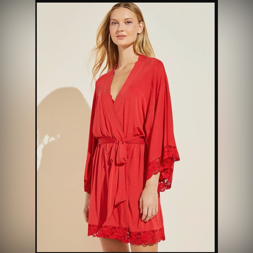 Eberjey Naya Robe Red Small